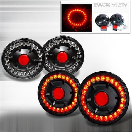 Overtime LED Tail Lights for 05 to 07 Chevrolet Corvette- Black - 10 x 12 x 18 in. OV3763476